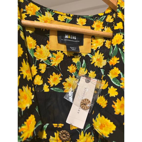 NWT Maeve Cottagecore Collared Poplin Swing Mini Dress Sz S - Picture 5 of 9